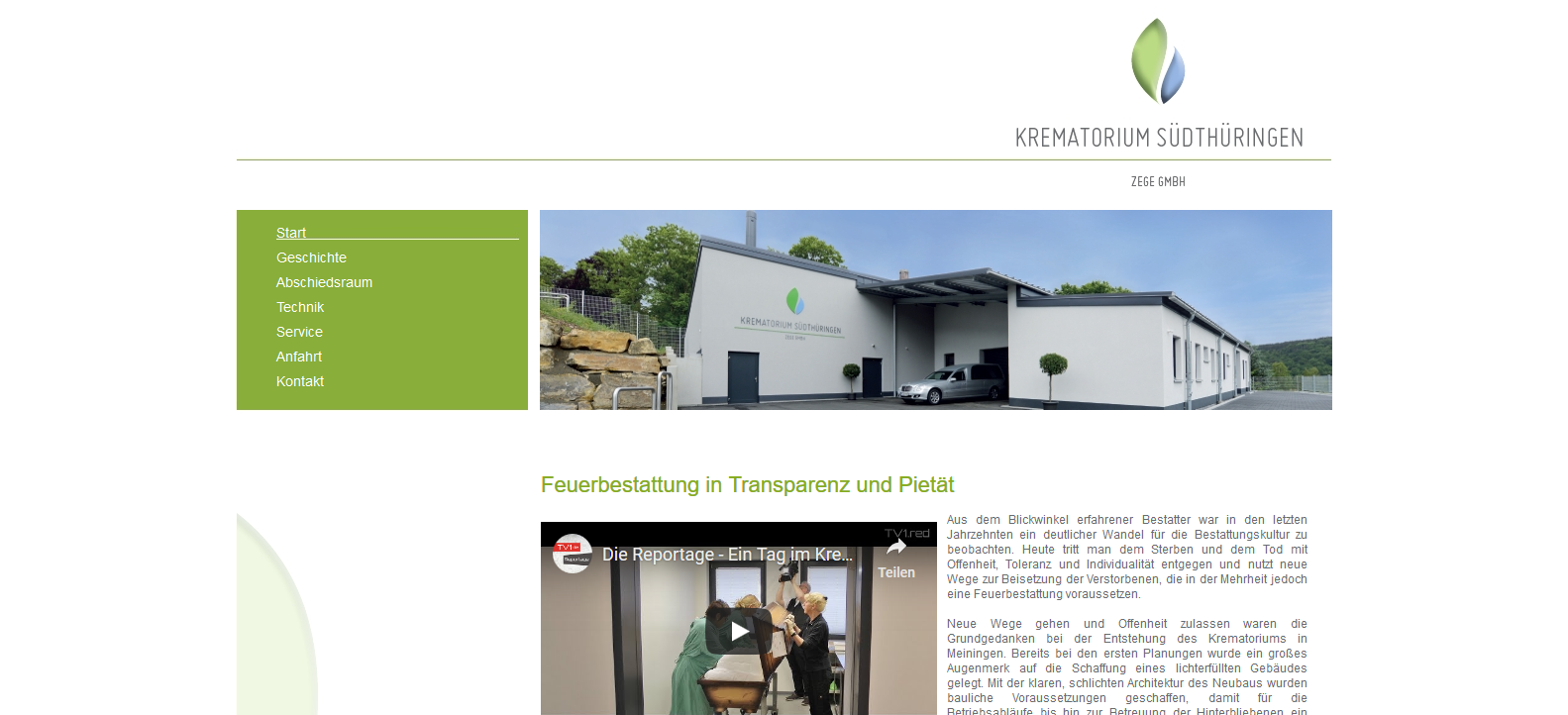 Krematorium Südthüringen - Feuerbestattung in Transparenz und Pietät